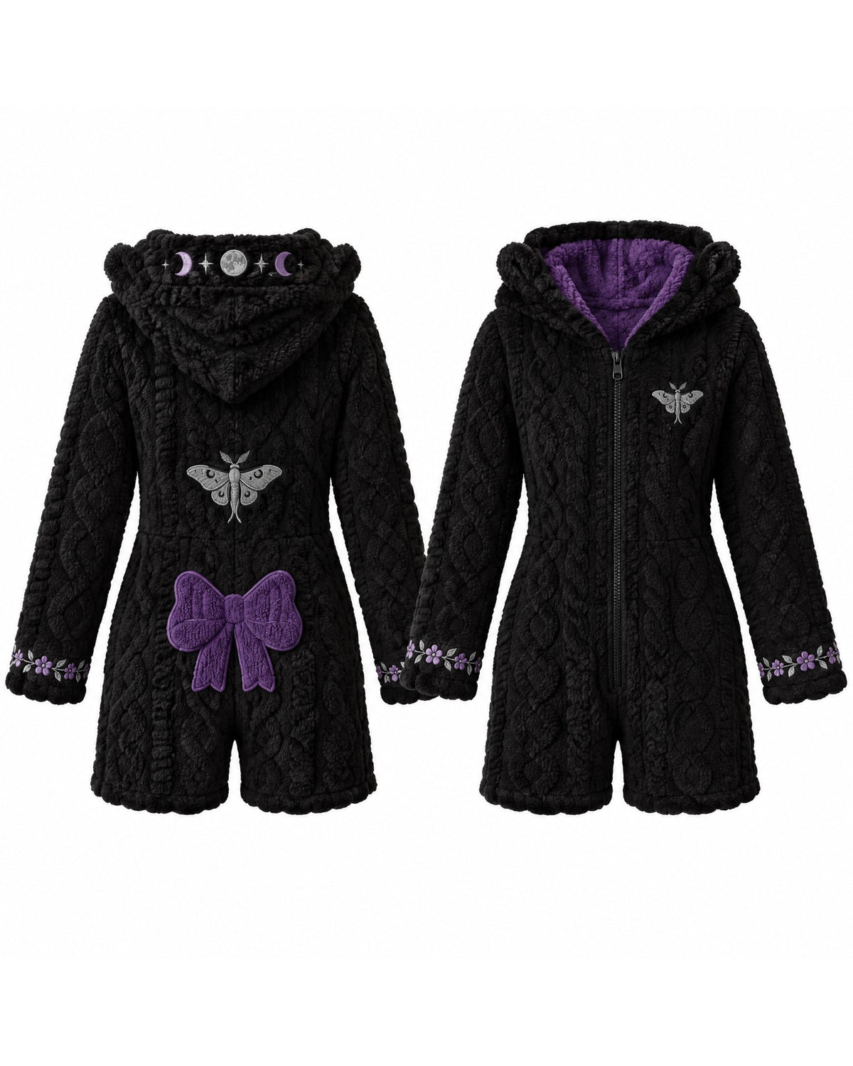 The Moonmoth Romper, back and front